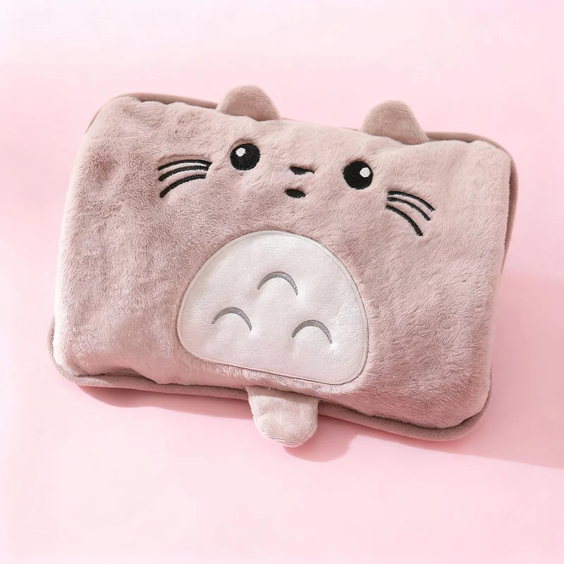 Electric Hot Water Bottle Plush Cover Automatic Shutoff