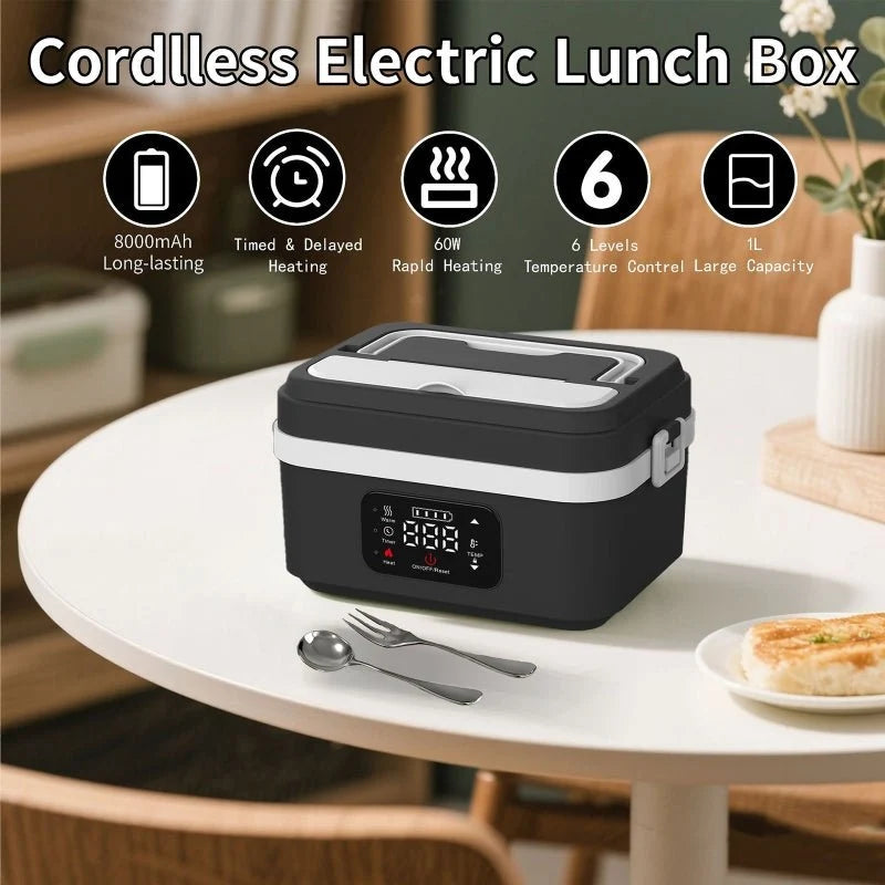 Electric Lunch Box Rechargeable 304 Stainless Steel Inner Container