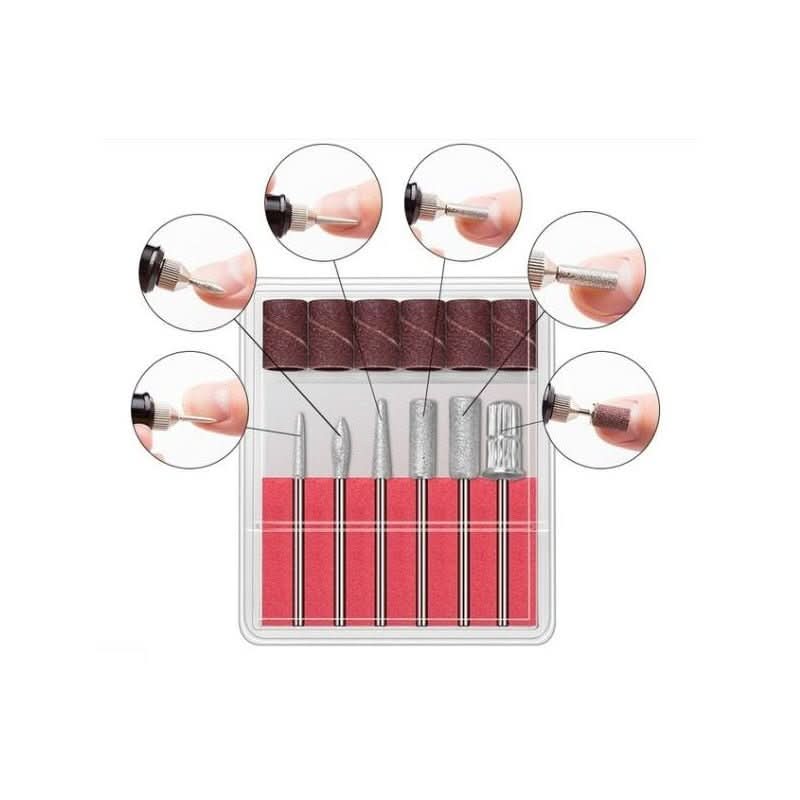 Electric Nail Care Set Adjustable Speed 6 Attachments Manicure & Pedicure