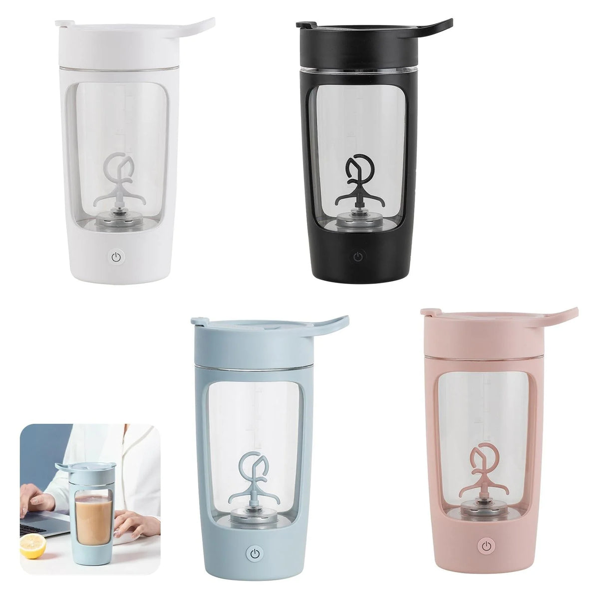 Electric Protein Shaker Bottle Self-Mixing BPA-Free Leakproof