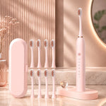 Electric Sonic Toothbrush Quiet USB Rechargeable 8 Replacement Heads