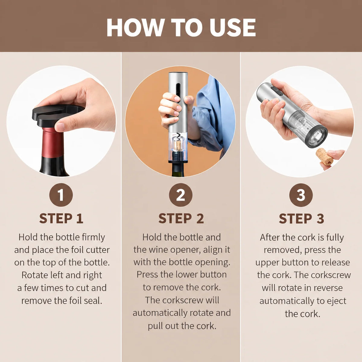 Electric Wine Opener Set USB Rechargeable With Accessories