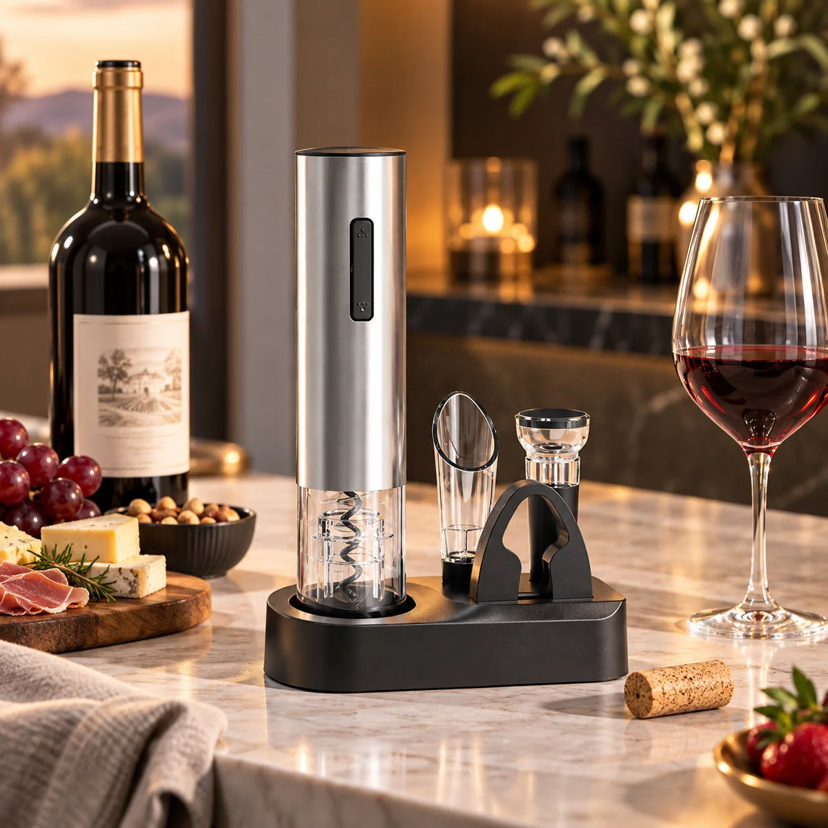 Electric Wine Opener Set USB Rechargeable With Accessories