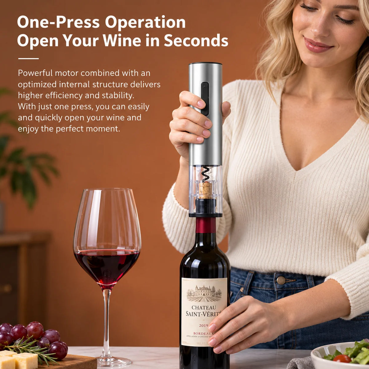 Electric Wine Opener Set USB Rechargeable With Accessories
