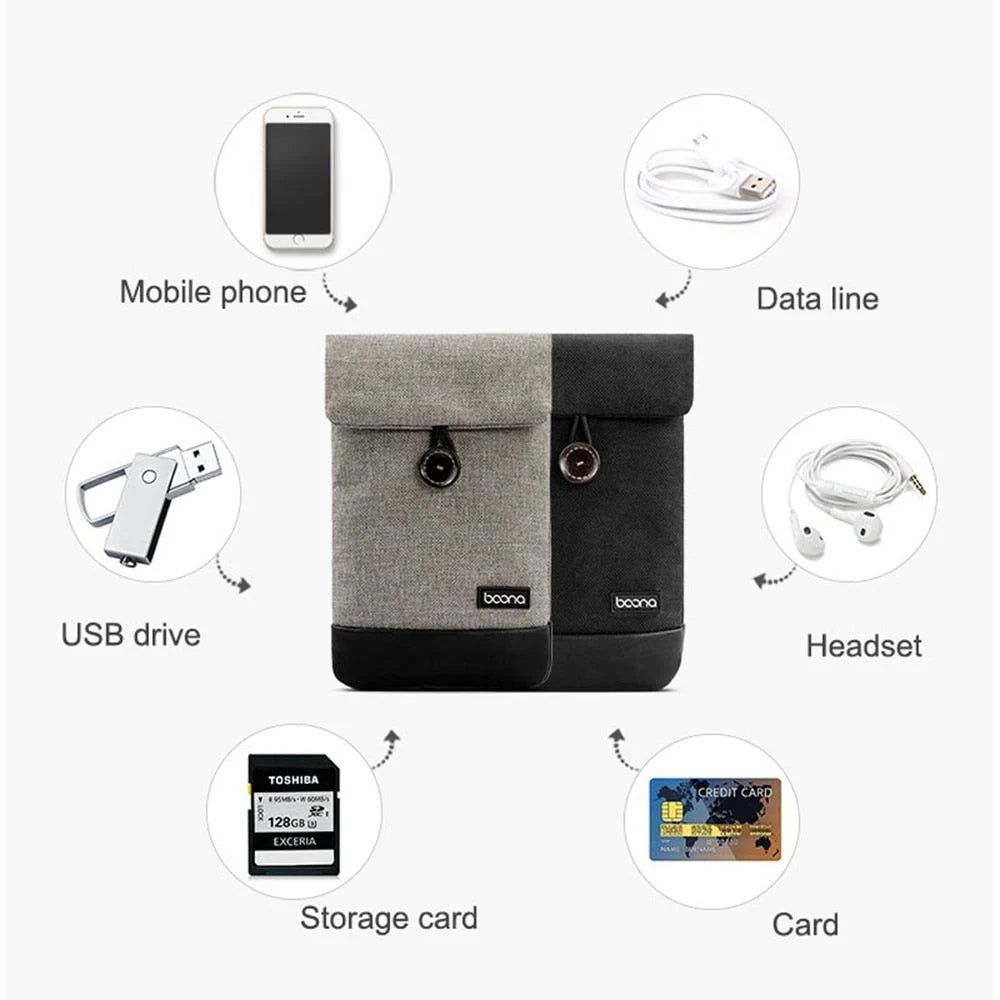 Electronics Accessories Storage Bag Compact Protective Buckle Closure