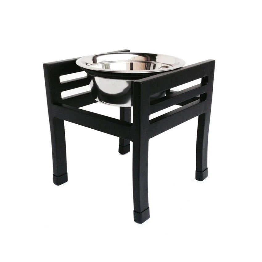 Elevated Dog Bowl Stand Steel Non-Slip With Stainless Steel Bowl