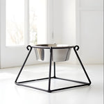 Elevated Dog Bowl Stand Wrought Iron Stainless Steel Bowl