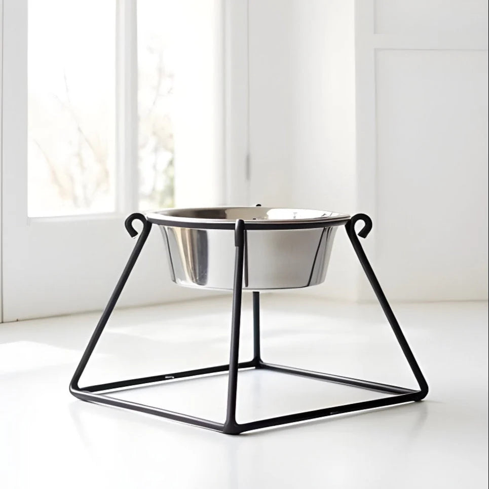 Elevated Dog Bowl Stand Wrought Iron Stainless Steel Bowl