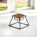 Elevated Dog Bowl Stand Wrought Iron Stainless Steel Bowl