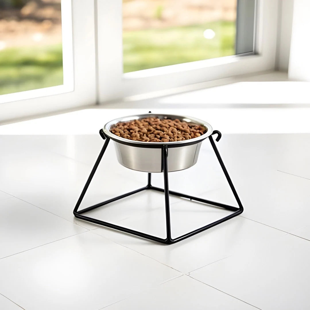 Elevated Dog Bowl Stand Wrought Iron Stainless Steel Bowl
