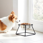Elevated Dog Bowl Stand Wrought Iron Stainless Steel Bowl