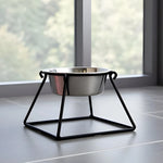 Elevated Dog Bowl Stand Wrought Iron Stainless Steel Bowl