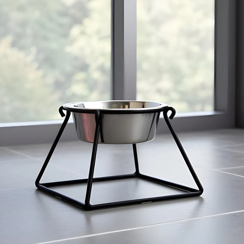 Elevated Dog Bowl Stand Wrought Iron Stainless Steel Bowl