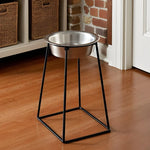Elevated Dog Bowl Stand Wrought Iron Stainless Steel Bowl
