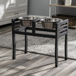 Elevated Dog Feeder Double Stainless Steel Bowls 18-Inch