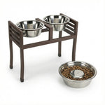 Elevated Dog Feeder Double Stainless Steel Bowls 18-Inch