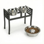 Elevated Dog Feeder Double Stainless Steel Bowls 18-Inch