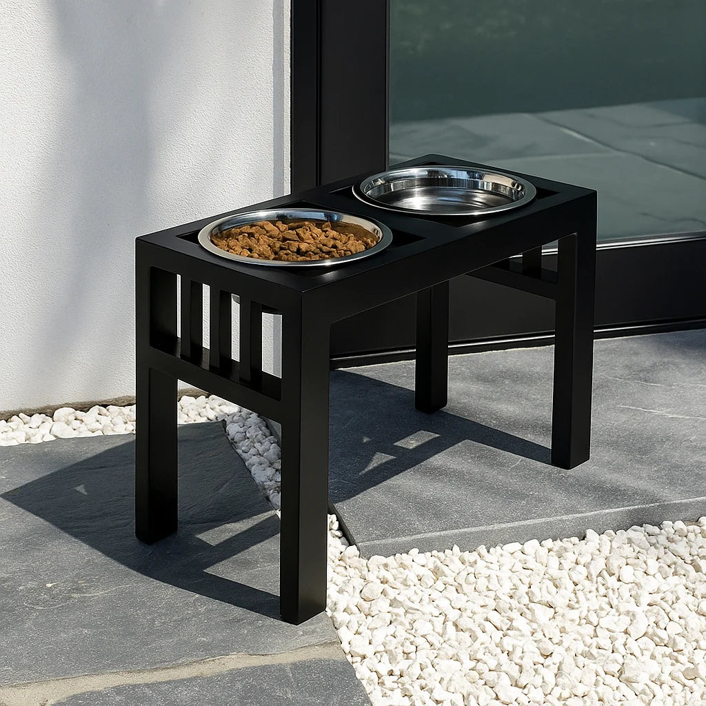 Elevated Dog Feeder Heavy-Duty Steel Double Bowl