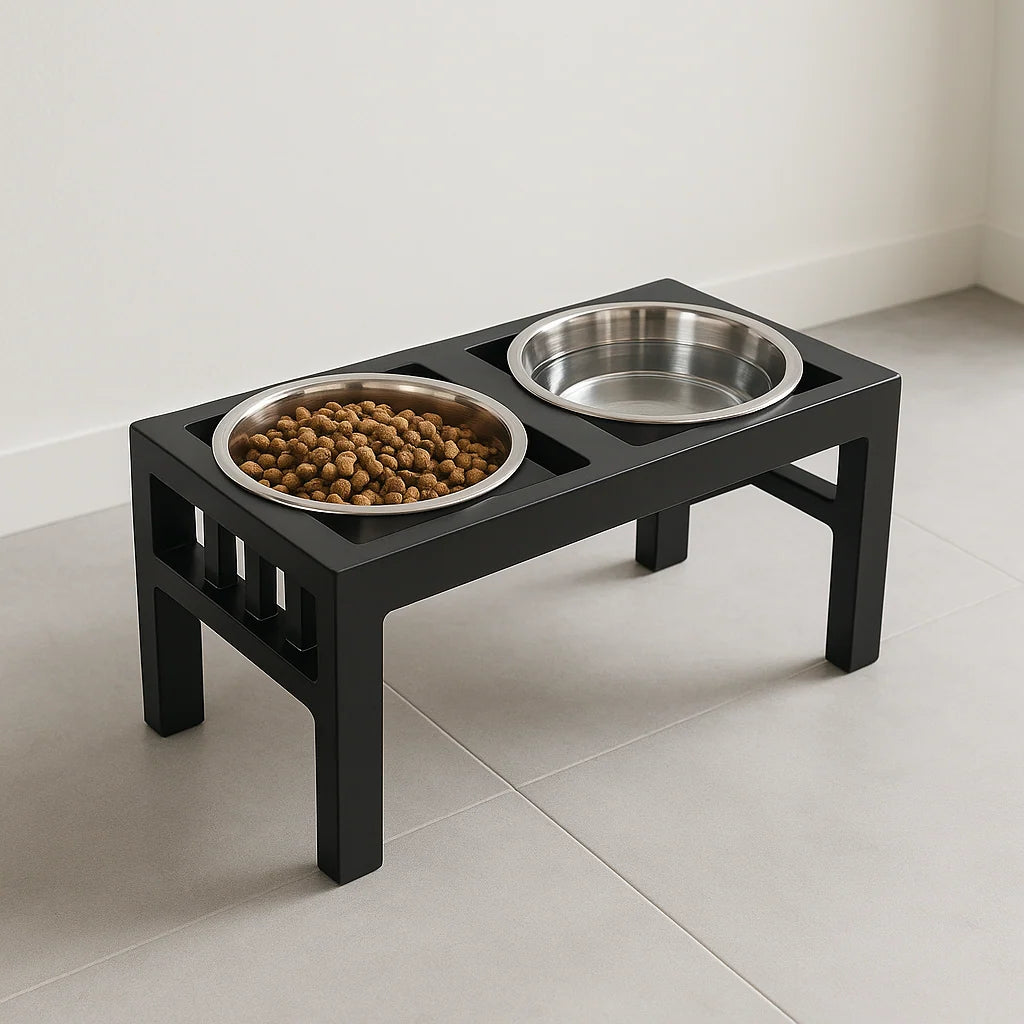 Elevated Dog Feeder Heavy-Duty Steel Double Bowl