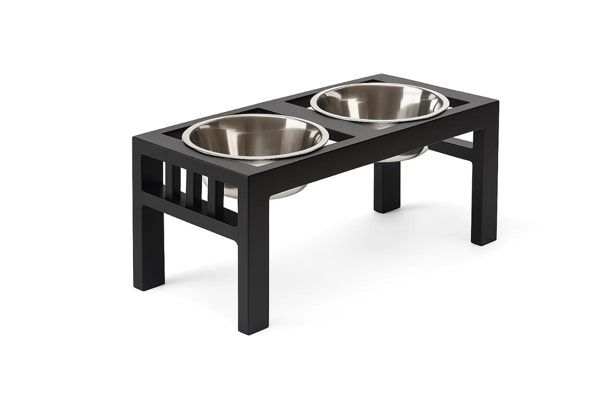Elevated Dog Feeder Heavy-Duty Steel Double Bowl