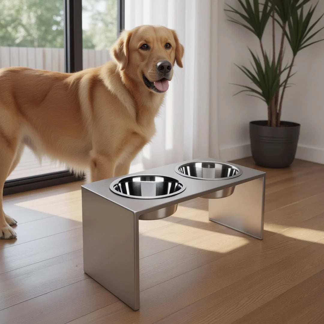 Elevated Dog Feeder Stainless Steel Double Bowl 18-Inch