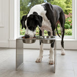 Elevated Dog Feeder Stainless Steel Dual Bowls Adjustable Heights Dishwasher-Safe