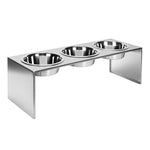 Elevated Dog Feeder Triple Bowl Stainless Steel Bowls
