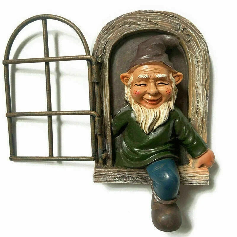 Elf Garden Statue Resin Tree Window Decor