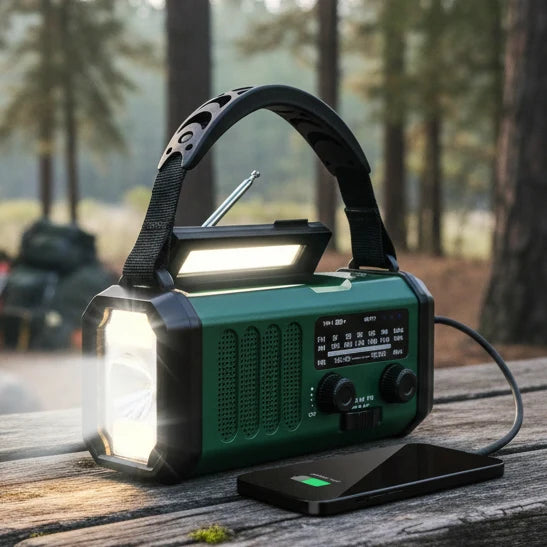 Emergency Radio AM FM NOAA Solar Hand Crank 10,000mAh Battery