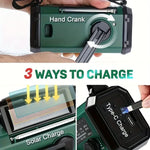 Emergency Radio AM FM NOAA Solar Hand Crank 10,000mAh Battery