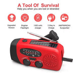 Emergency Radio Solar & Hand Crank Charging NOAA Weather Receiver