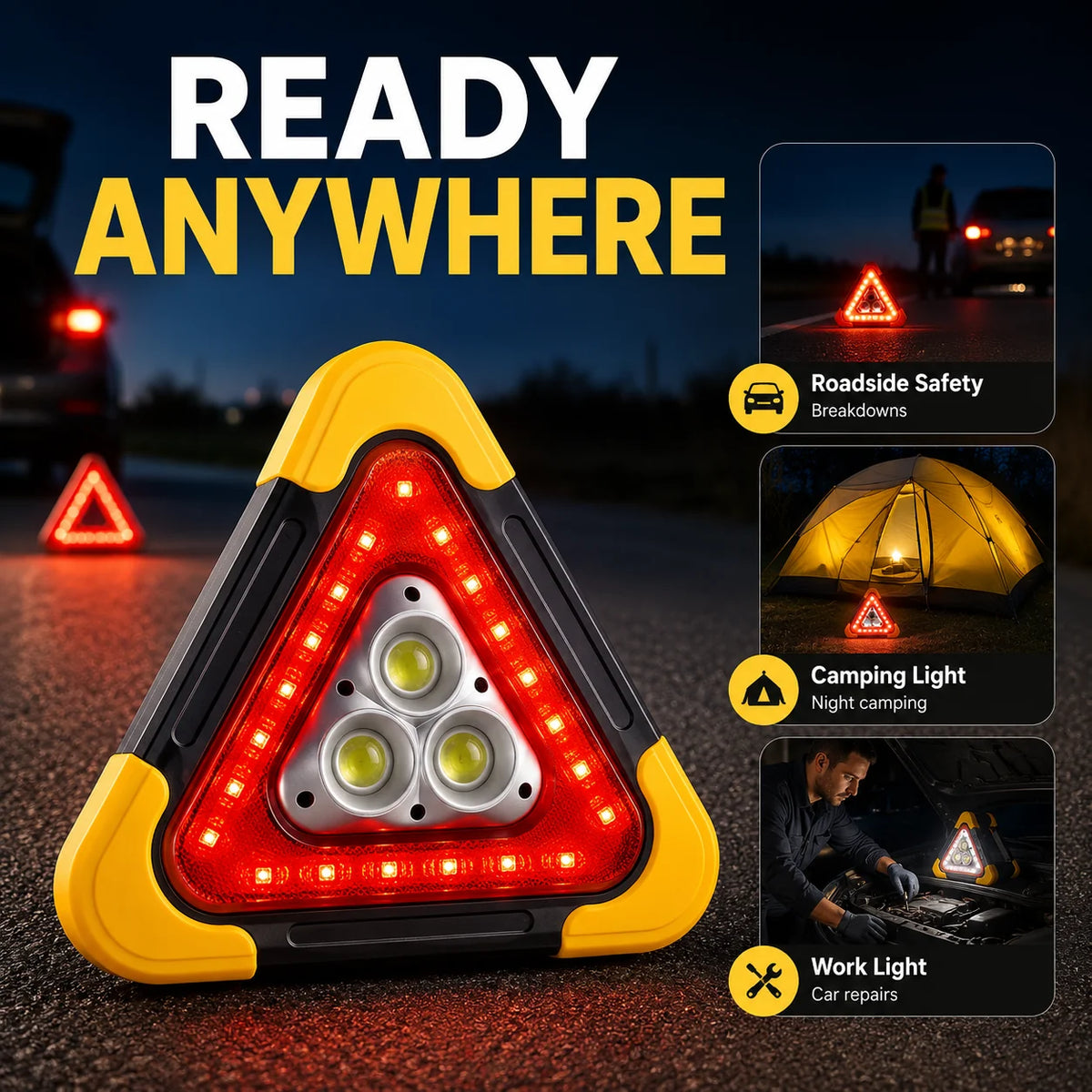 Emergency Signal Light Solar Powered USB Power Bank