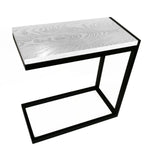 End Table C-Shaped Ash Hardwood Top Steel Frame
