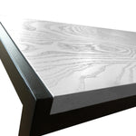 End Table C-Shaped Ash Hardwood Top Steel Frame