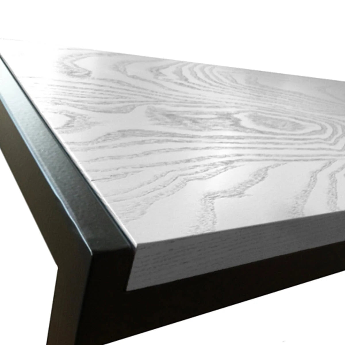 End Table C-Shaped Ash Hardwood Top Steel Frame