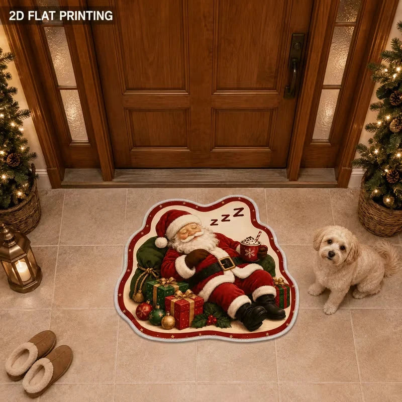 Entrance Mat Santa-Shaped Non-Slip Easy Clean