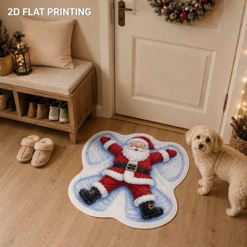 Entrance Mat Santa-Shaped Non-Slip Easy Clean