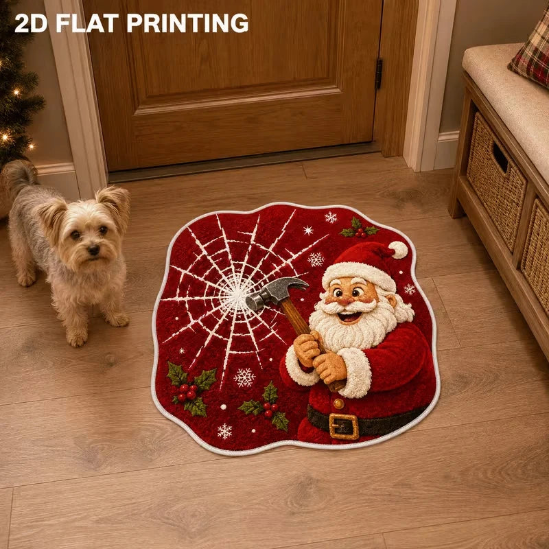 Entrance Mat Santa-Shaped Non-Slip Easy Clean