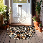 Entryway Mat Semicircular Seashell Design Non-Slip Surface