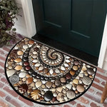 Entryway Mat Semicircular Seashell Design Non-Slip Surface