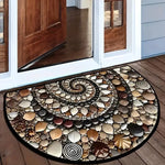 Entryway Mat Semicircular Seashell Design Non-Slip Surface