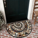 Entryway Mat Semicircular Seashell Design Non-Slip Surface