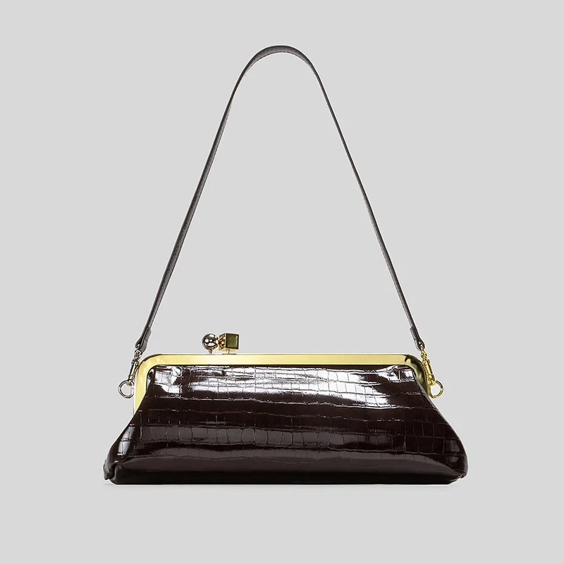 Evening Bag Patent Leather Glossy Finish Detachable Strap