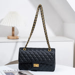 Evening Shoulder Bag Quilted Adjustable Chain Strap Gold-Tone Hardware
