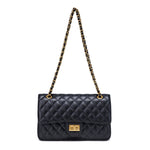 Evening Shoulder Bag Quilted Adjustable Chain Strap Gold-Tone Hardware