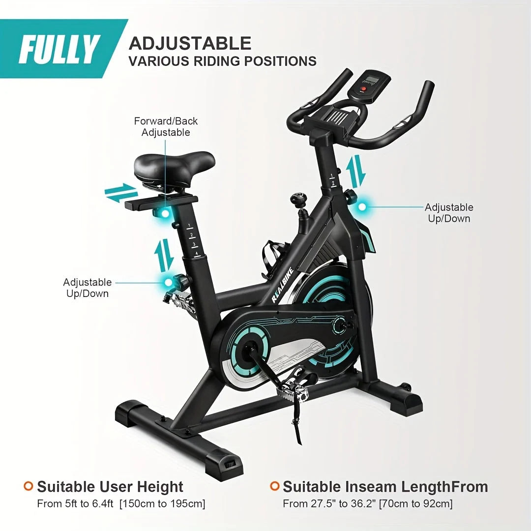 Exercise Bike Silent Belt Drive Heavy Flywheel LCD Display