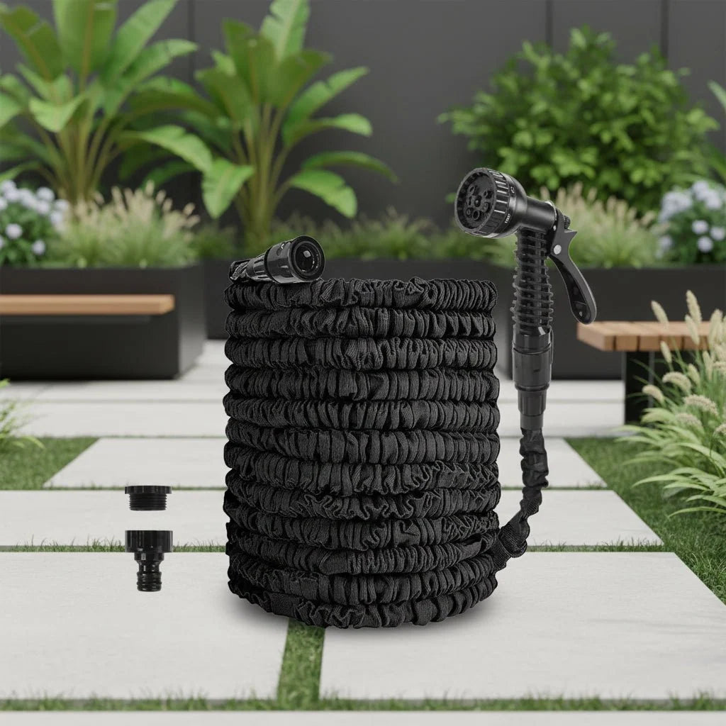 Expandable Garden Hose 7 Spray Modes Space-Saving Storage