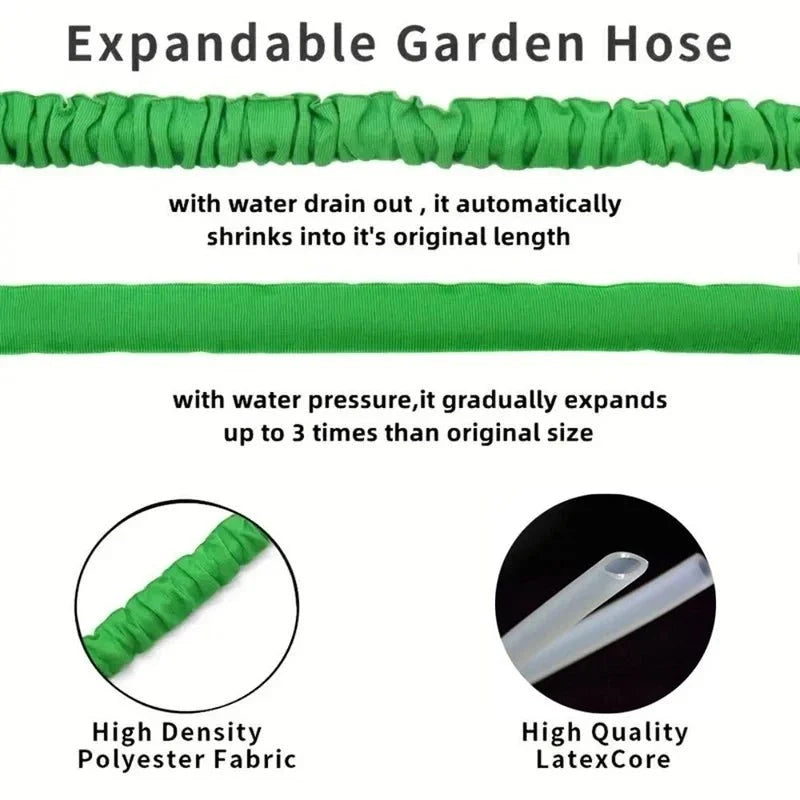 Expandable Garden Hose 7 Spray Modes Space-Saving Storage