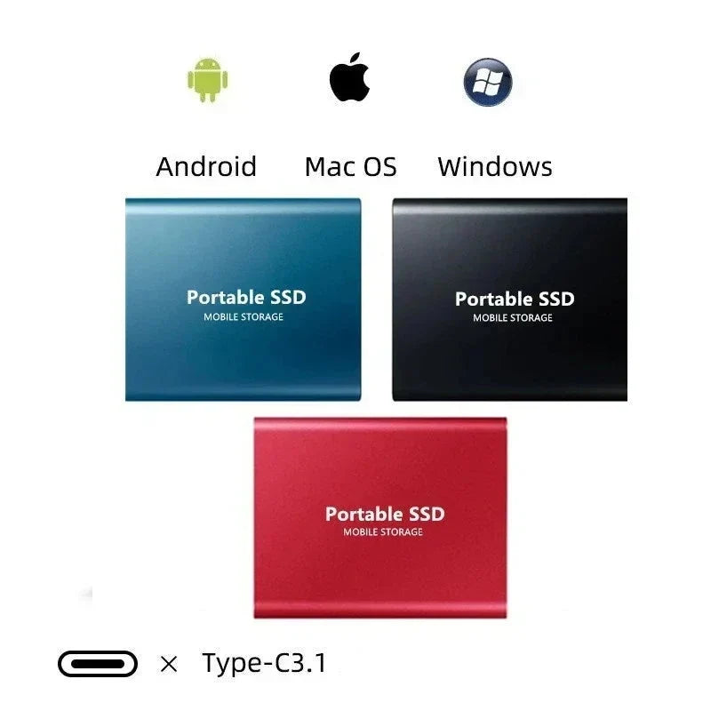 External SSD 128 TB Compact Shockproof Aluminum Case