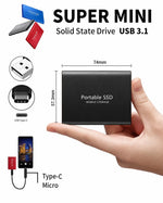 External SSD 128 TB USB-C & USB 3.1 Portable